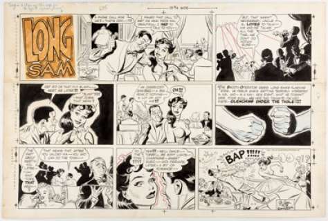 Bob Lubbers Long Sam Sunday Comic Strip Original Art dated 10-3-54 (United Feature Syndicate, 1954)....