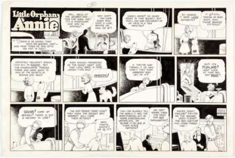 Harold Gray Little Orphan Annie Sunday Comic Strip Original Art dated 3-15-64 (News Syndicate Co., 1964)....