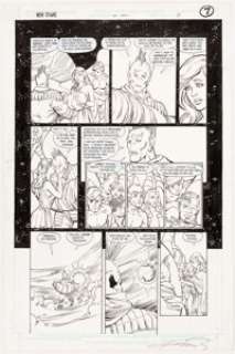 George Peréz and Romeo Tanghal The New Titans #55 Story Page 7 Original Art (DC, 1989).... | Heritage