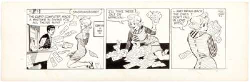  - Bob Oksner Soozi Daily Comic Strip Original Art dated 4-6-67 (Newspaper Syndicate, 1967)....