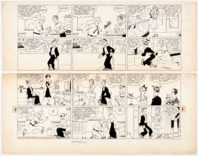 Chic Young Blondie Sunday Comic Strip Original Art dated 8-4-40 (King Features Syndicate, 1940).... | Heritage
