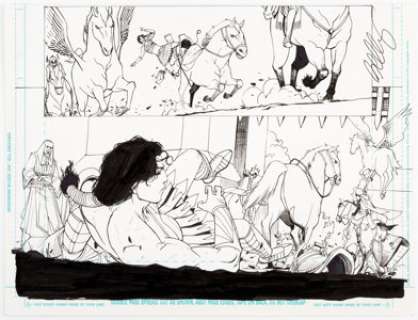  - Bernard Chang (attributed) Wonder Woman Half Page Original Art (DC Comics, c. 2010s)....