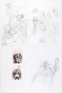  - Ryan Sook - Deathblow, Zorro, Granny Goodness, and Others - Preliminary Artwork Original Art Group of 11 (DC, c. 2007-08).... (Total: 11 Original Art)