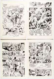 Dell Barras, E. R. Cruz, and Tom Luth Captain Thunder and Blue Bolt #6 Cover and Complete Issue Original Art and C... (Total: 52 Original Art) | Heritage