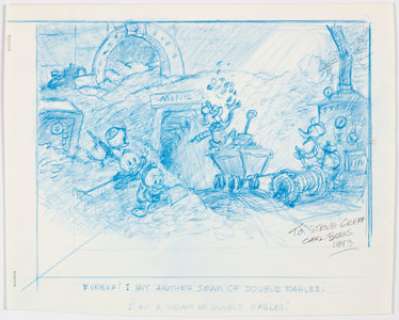 Carl Barks Rich Finds At Inventory Time Preliminary Original Art (1993).... | Heritage