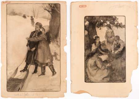 Harriet Roosevelt Richards Jack and Jill: A Village Story Illustrations Original Art Group of 2 (c. 18... (Total: 2 Original Art)