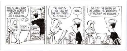 Jeff Parker Dustin Daily Comic Strip Original Art dated 10-14-14 (King Features Syndicate, 2014). ...