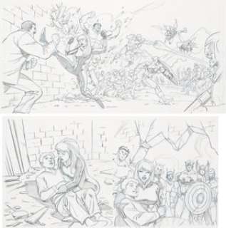  - Mike Norton Black Widow Joins the Avengers Original Art Group of 2 (Marvel, 2012).... (Total: 2 Original Art)
