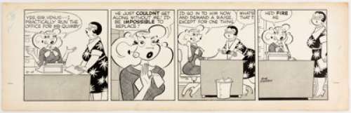 Pete Hansen Lolly Daily Comic Strip Original Art dated 10-4-55 (Chicago Tribune, 1955)...