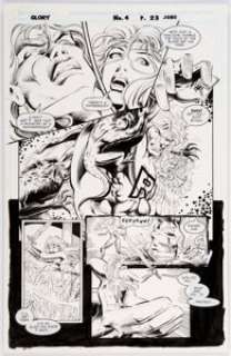 Mike Deodato Jr., Carlos Mota, and Emir Ribeiro Glory #4 Story Page 23 Original Art (Image, 1995)....
