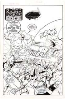 Ben Herrera and Mike Miller WildC.A.T.S Adventures #9 Splash Page 1 Original Art (Image, 1995)....