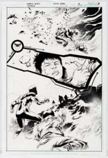 Marco Rudy and Mick Gray The Shield #1 Story Page 17 Original Art (DC, 2009). The Shield attends to a victim of an -