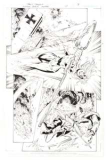 Paul Pelletier and Rob Hunter Justice League United #15 Story Pages 7-8 Original Art (DC, 2016). Stargirl acts -