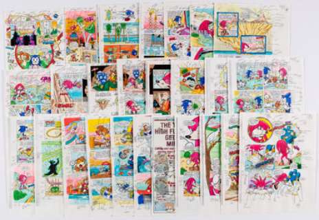 Barry Grossman Sonic the Hedgehog Triple Trouble Special #1 Complete Color Guide Production Materials Group of 42 ... (Total: 42 Items)