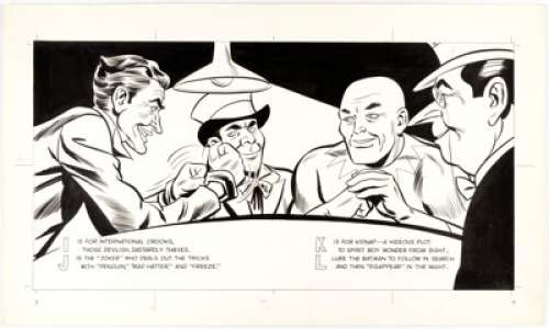 Batman And Robin: From Alfred To Zowie | Illustration Pages 8 and 9 Original Art (Western Publishing/Golden Press, 1966). | Heritage