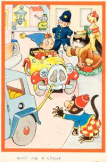 Mary Brooks | Noddy Meets Father Christmas Illustration Original Art (Littlehampton Book Services, 1955). | Heritage
