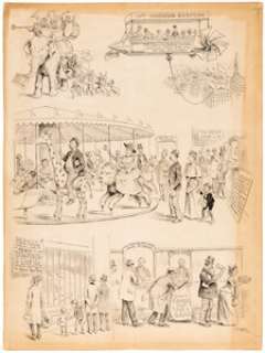 Frederick Burr Opper | Puck Newspaper Satire Editorial Comic Original Art (Keppler Publ., 1900). | Heritage