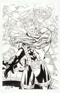 Bernard Chang and Scott Hanna - Cable #36 Splash Page 22 Original Art (Marvel, 1996).