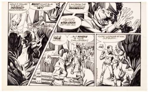 Gil Kane - Star Hawks Daily Comic Strip Original Art dated 8-7-78 (NEA, 1978).