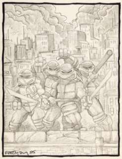 Kevin Eastman - Teenage Mutant Ninja Turtles Illustration Original Art (2011). Leonardo, Michaelangelo, Donatello, - | Heritage