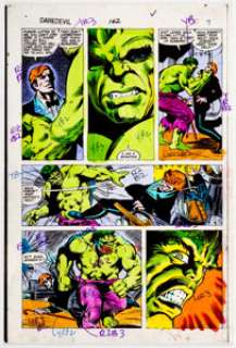 Glynis Oliver (as Glynis Wein) - Daredevil #163 Story Page 7 Production Color Guide (Marvel, 1980).