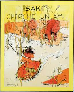 Hausman | Saki cherche un ami Couverture de 1959 Gouache et encre de chine, | Kahn et Associés