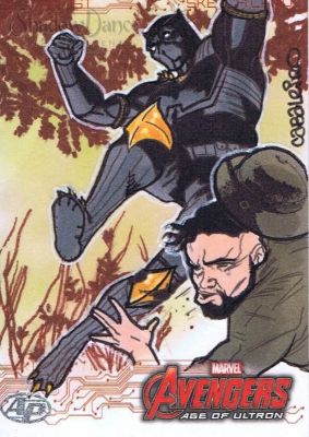 Carlos Cabaleiro | Black Panther Ap Sketch Card By Carlos Cabaleiro - Avengers: Age of Ultron Set | ComicArtFans Classifieds