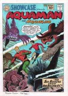 Bob Sharen, Ramona Fradon - Showcase Presents: Aquaman & Aqualad #31 Cover Re-Creation - Signed - 2013