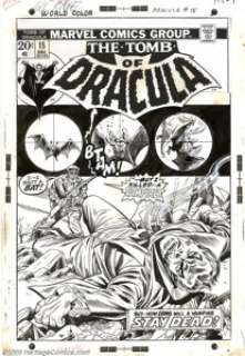 Gil Kane - Original Cover Art for Tomb of Dracula #15 (Marvel, 1973). Although Gene Colan is certainly the artist - | Heritage
