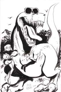Kyle Baker | Sunglasses Dinosaur & Girl Hostage - Signed - 2024 | Anthony’s Comic Book Art