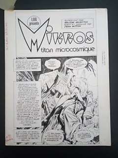 Jean-Yves Mitton - Original Title Page Art + Colour Layer  - Mikros Episode #29  - (1984)