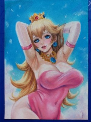 Peach Super Mario A4 Original Comic Art Pinup Sketch by Zavhorodnia & Samsonov | eBay US (Buy It Now)