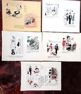Bellus, Jean - 5 sheets with 13 original pen drawings and 4 sheets of publisher‘s copies with 9 illustrations  - [1950s/60s]