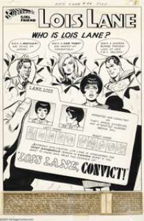 Irv Novick and Mike Esposito - Superman’s Girl Friend Lois Lane #84, Splash Page Original Art (DC, 1968). Lois - | Heritage