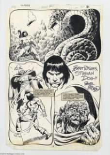 John Buscema and Bob McLeod - Conan #121, page 2 Original Art (Marvel, 1981). Conan battles a giant snake and a - | Heritage