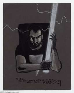 Matt Wagner - Mage Sketch Original Art (1989). Matt Wagner has drawn this portrait of Kevin, aka Mage, on toned - | Heritage