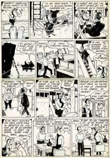 Maurice Tillieux | Marc Jaguar, planche Ã  l’encre de Chine et au crayon bleu de cet unique épisode "Contrebande" publié… | Septimus