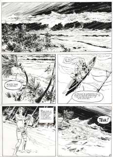 Lauréat du grand prix de la ville d‘Angoulême 1982 (GILLON Paul) - Planche originale 7 d‘une histoire courte de TEVA - Le cyclone - parue dans Le journal de Mickey