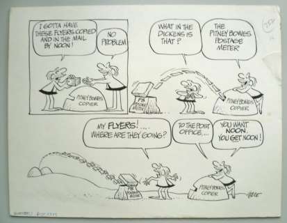 Johnny Hart | Original Sketch  - B.C Pitney Bowes  - (Approximately 1984/1985) | Catawiki