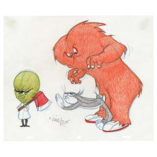 Bugs Bunny, Gossamer, and Mad Scientist original drawing by Virgil Ross | misc / divers