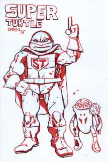 Kevin Eastman | Neca Super Turtle And Domeoid – Original Art Layouts/Roughs For Mirage Studios Inspired Collectibles Line | Kevin Eastman