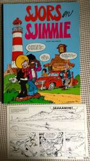 Kruis, Jan | Original half opening page (p.1a) + album + poster  - Sjors en Sjimmie  - Raadsels op Schiermeeuwenoog  - (1972 / 1988) | Catawiki
