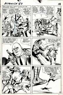 Dick Ayers, Paul Reinman | Tales To Astonish #57 P 15 (Rare Large Art 1964 Spider-Man Battle Pg with Giant-Man & Wasp!) | Romitaman