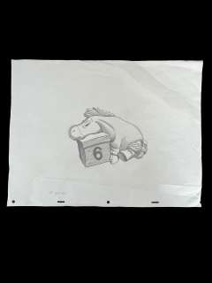 Original Disney Winnie the Pooh Donkey animation pencil drawing production sketch | misc / divers