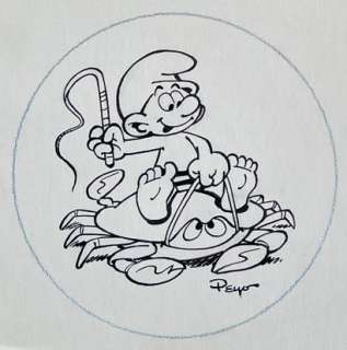 Peyo/Les Schtroumpf. Dessin original illustrant un… | Dagoty