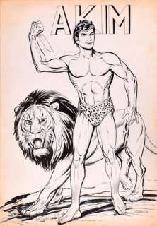 PEDRAZZA, AUGUSTO - Lot 246 - Akim Très belle et grande illustration Ã  l‘encre de chine, signée en bas Ã  droite…