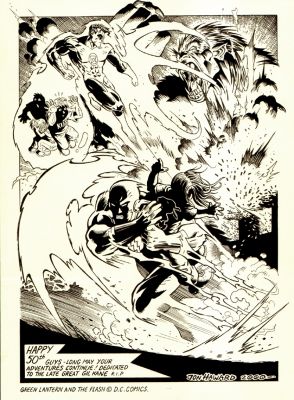 Jon Haward - Flash/ Green Lantern 50Th Anniversary Pinup