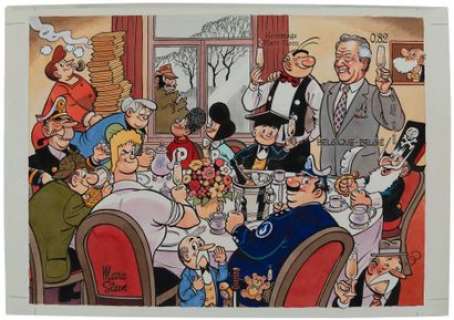 Marc Sleen (°1922) | ’Marc Sleen 80 jaar - Wafelenbak’. Dessin original… | Bernaerts