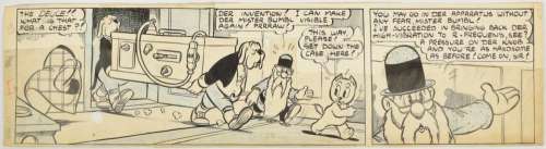 [Original comic & book illustrations] Marten Toonder/ Toonder Studio’s - original strip Tom Poes en de Atoomtrillingen | Zwiggelaar Auctions