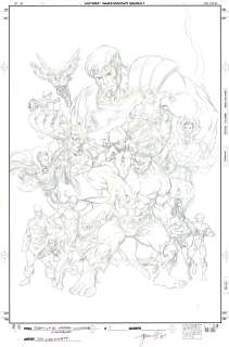 Tom Grummett - Official Handbook of the Marvel Universe: Teams Cover (Defenders, Thunderbolts, & Powerpack Teams! 14 Heroes!) 2005